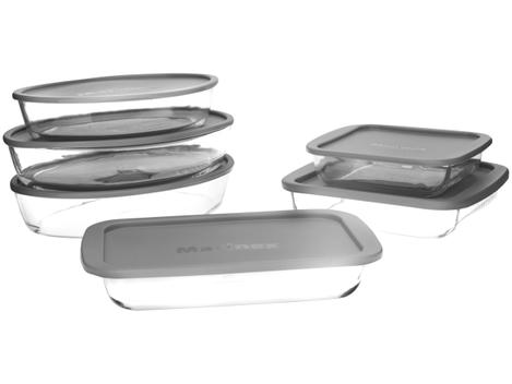 Conjunto de Assadeiras de Vidro Marinex 15760201426901 6 Peças - Formas e Assadeiras - Magazine Luiza