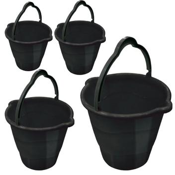 Kit 4 Balde Plástico 10 Litros Bico Duplo p/ Limpeza Preto - Arqplast - Balde de Limpeza - Magazine Luiza