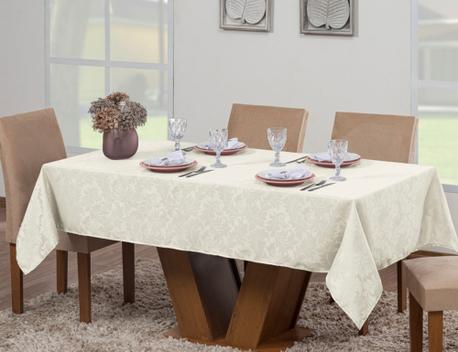 Toalha Mesa Luxo Retangular Sala Jantar Jacquard 6 Lugares - Actual Decor - Toalha de Mesa - Magazine Luiza
