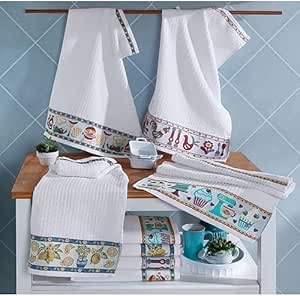 Pano De Prato Atoalhado Gourmet Kit Com 6 Pecas