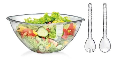 Saladeira acrílica com 3 peças 4500ml Delta Útil - DELTA UTIL - Saladeiras - Magazine Luiza