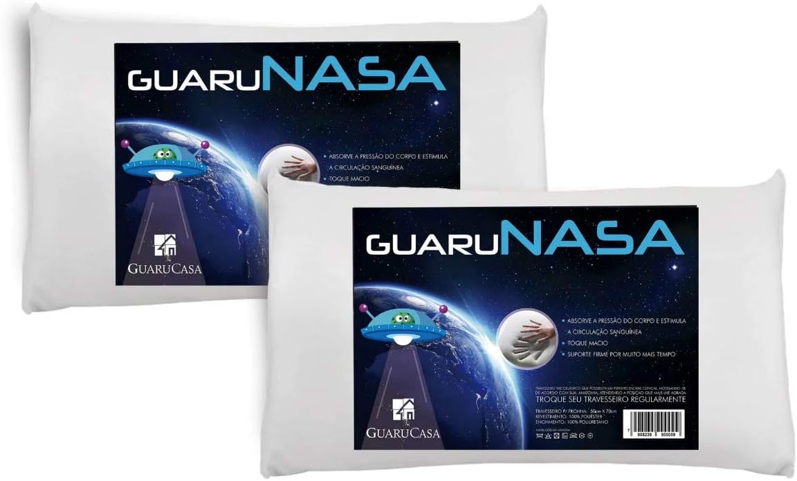 Travesseiro Nasa Kit 2 Pecas - Antialergico - Toque Macio