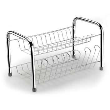 Escorredor Berço 13 pratos com Porta Copos em Aço Cromado 43,2x26,5x25,5cm  - Arthi